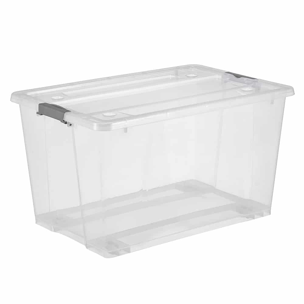 50l clear storage boxes with wheels wholesale plastic crates